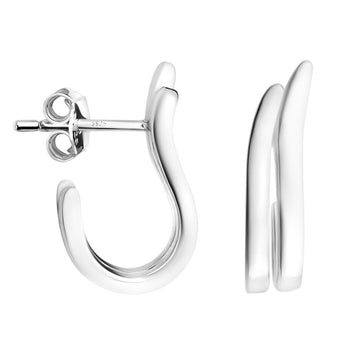 Gebogen Ohrstecker in 925 Silber