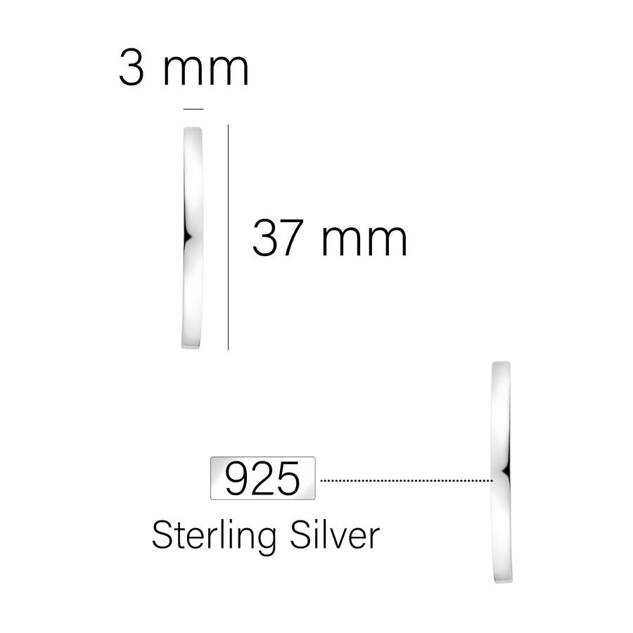 Rund Steck Creolen in 925 Silber