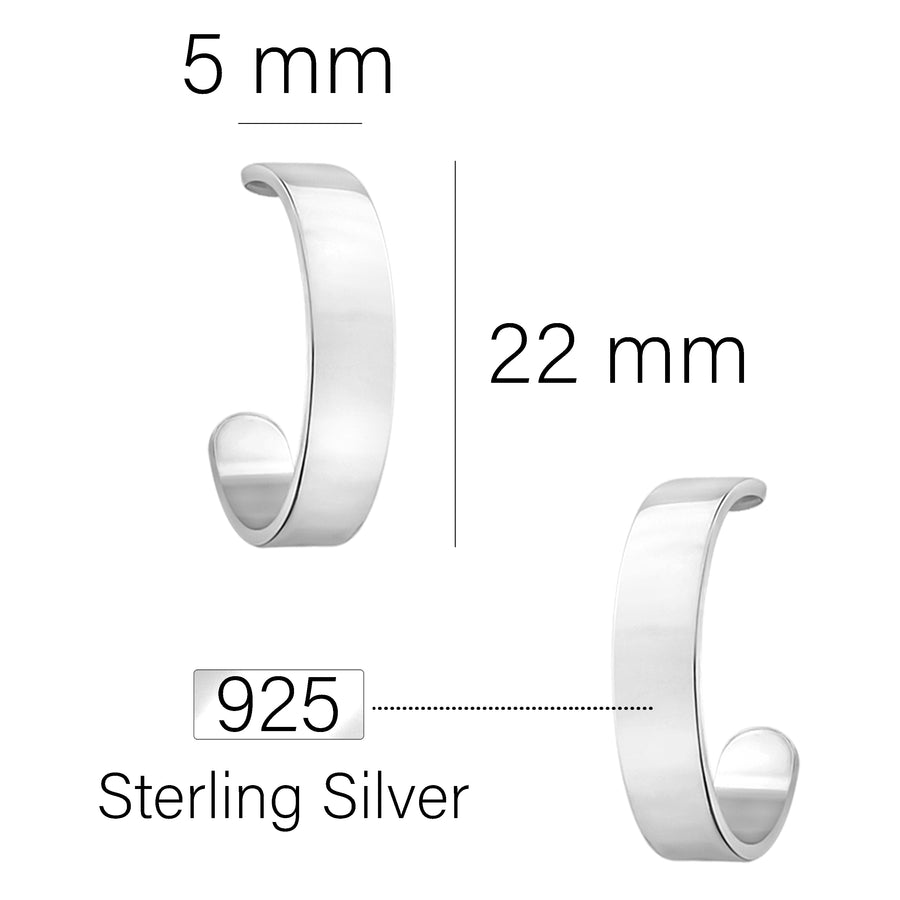 Rund Steck Creolen in 925 Silber