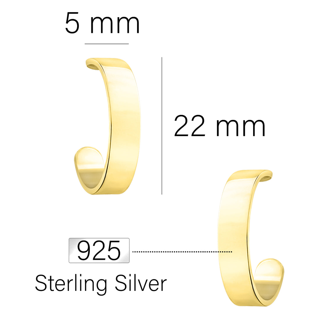 Rund Steck Creolen in 925 Silber