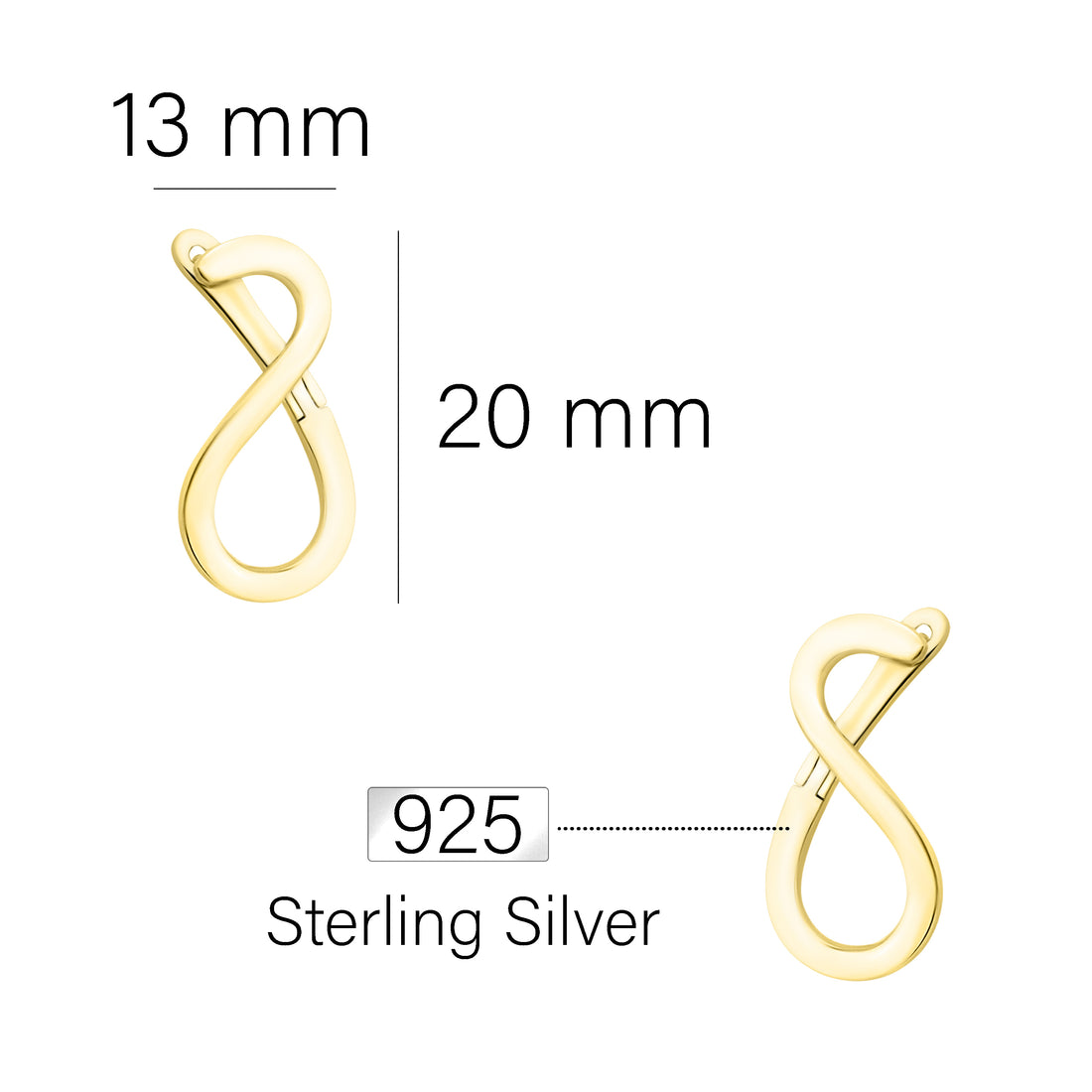 Unendlich Ohrstecker in 925 Silber