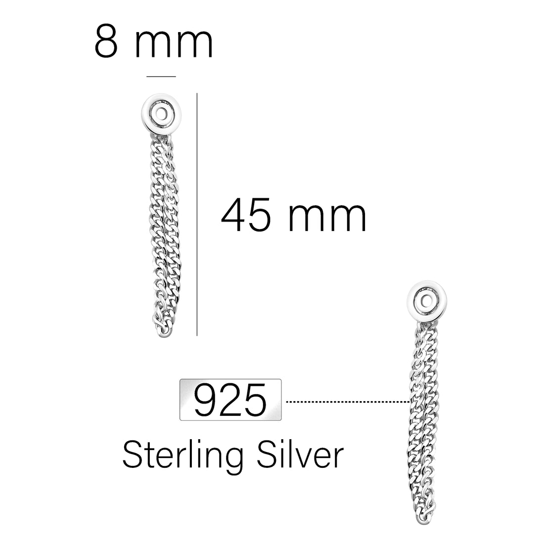 Kette Ohrhänger in 925 Silber