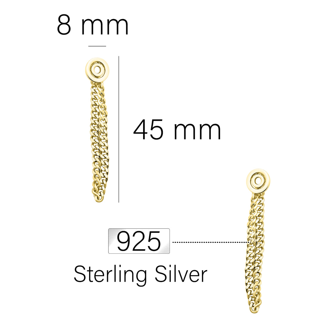 Kette Ohrhänger in 925 Silber