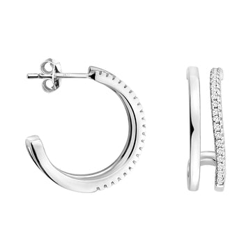 Doppel Steck Creolen in 925 Silber