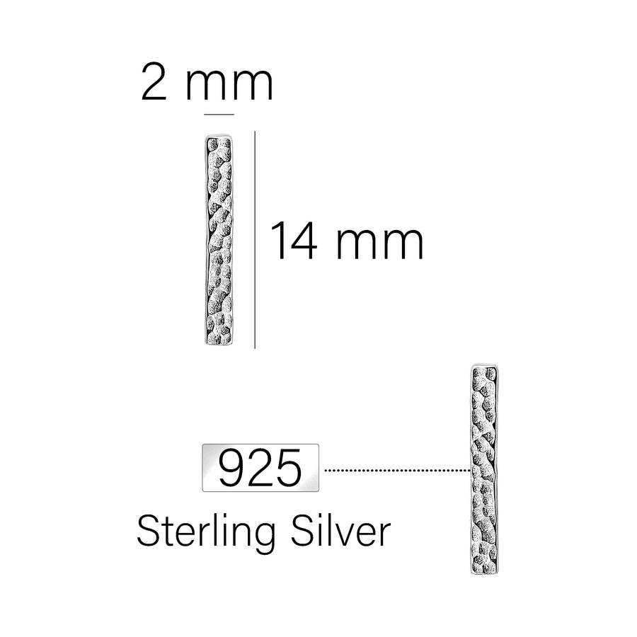 Gehämmert Ohrstecker in 925 Silber