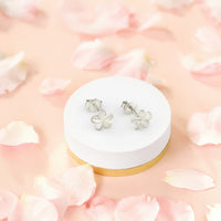 Blume Ohrstecker in 925 Silber