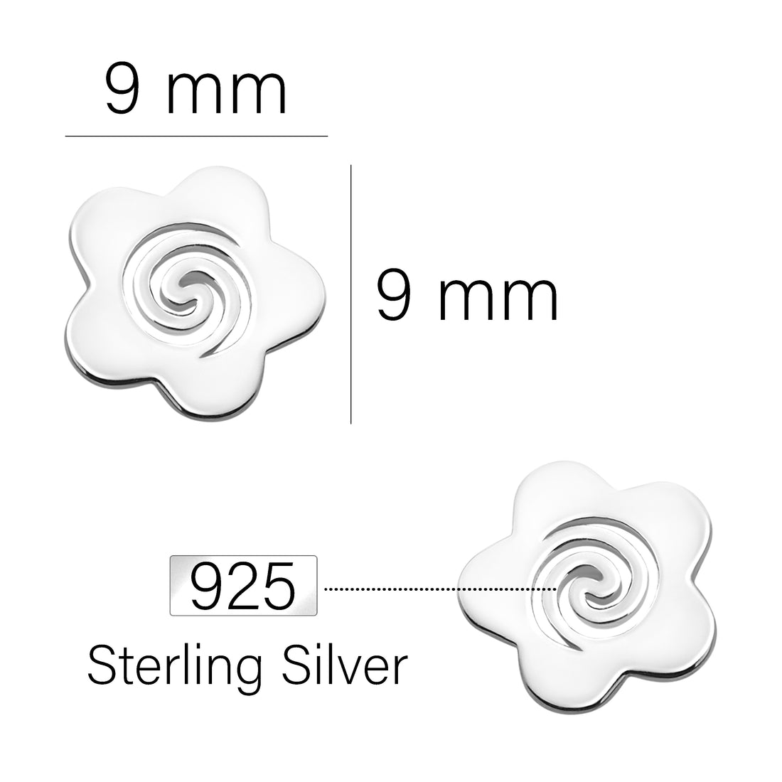 Blume Ohrstecker in 925 Silber