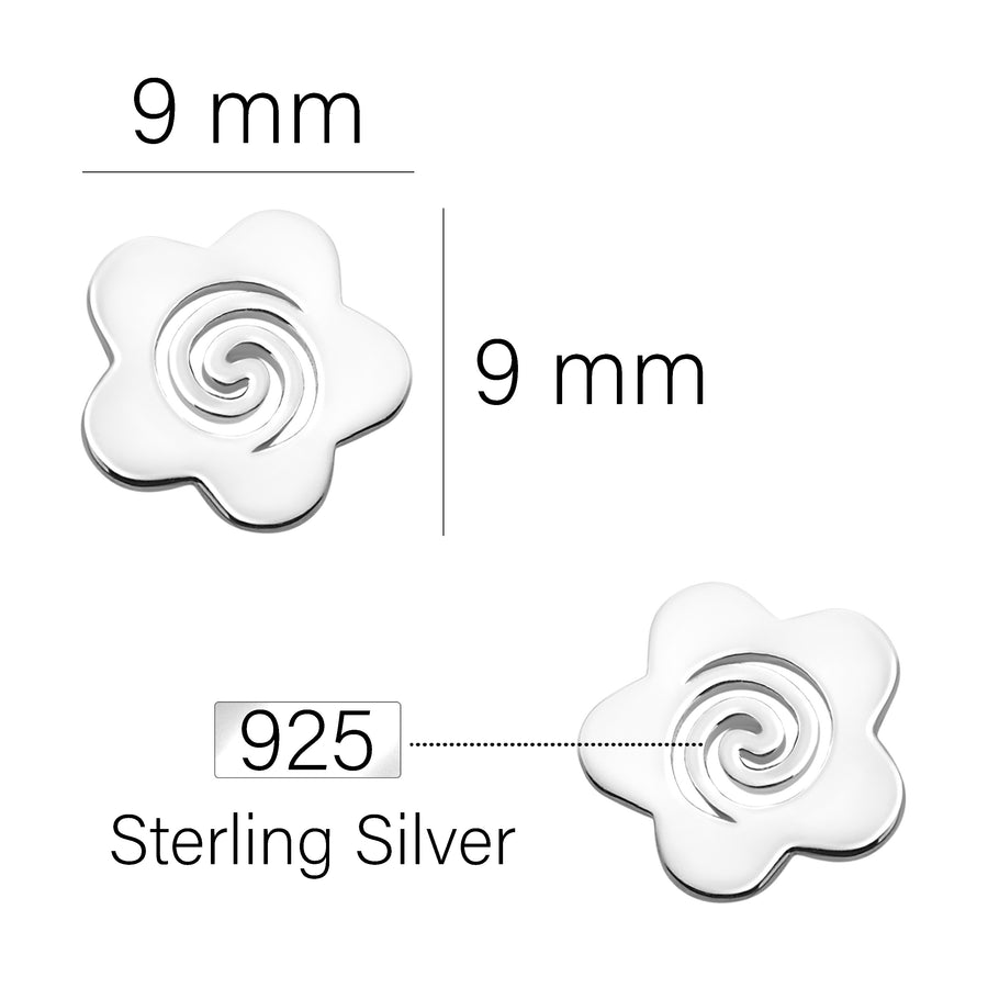 Blume Ohrstecker in 925 Silber