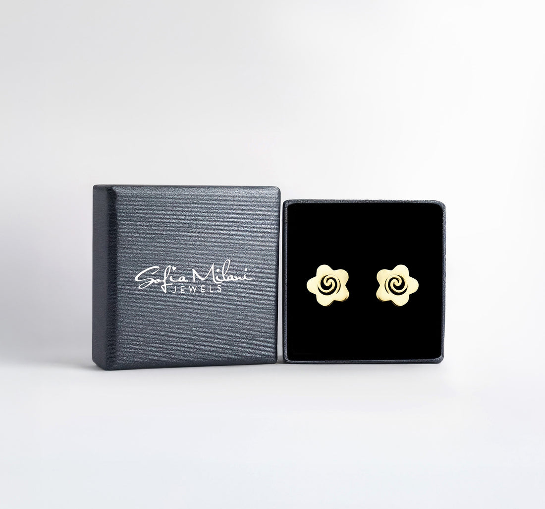 Blume Ohrstecker in 925 Silber