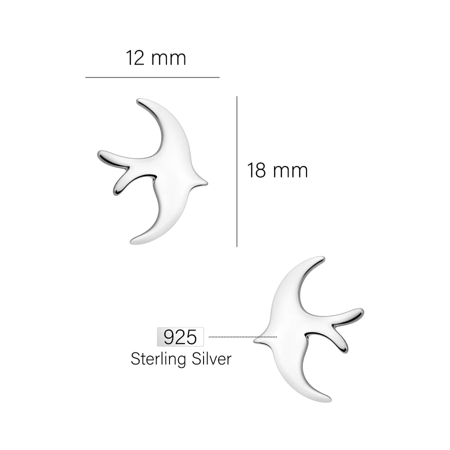 Vogel Ohrstecker in 925 Silber