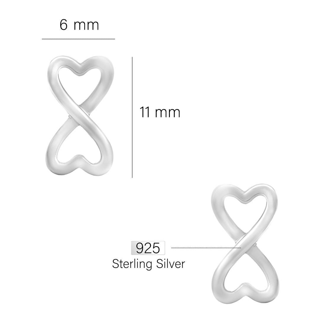 Unendlich Ohrstecker in 925 Silber