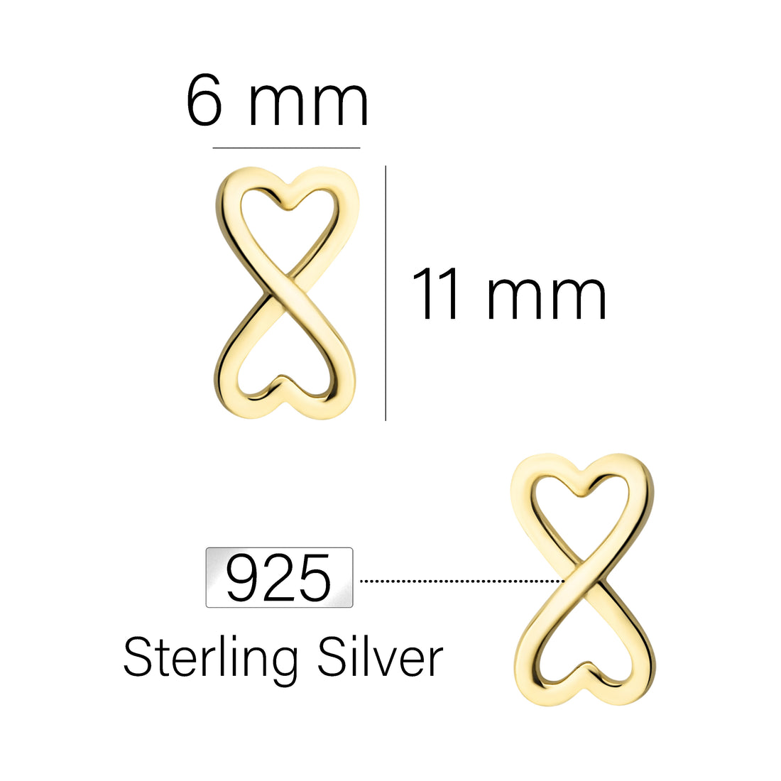 Unendlich Ohrstecker in 925 Silber