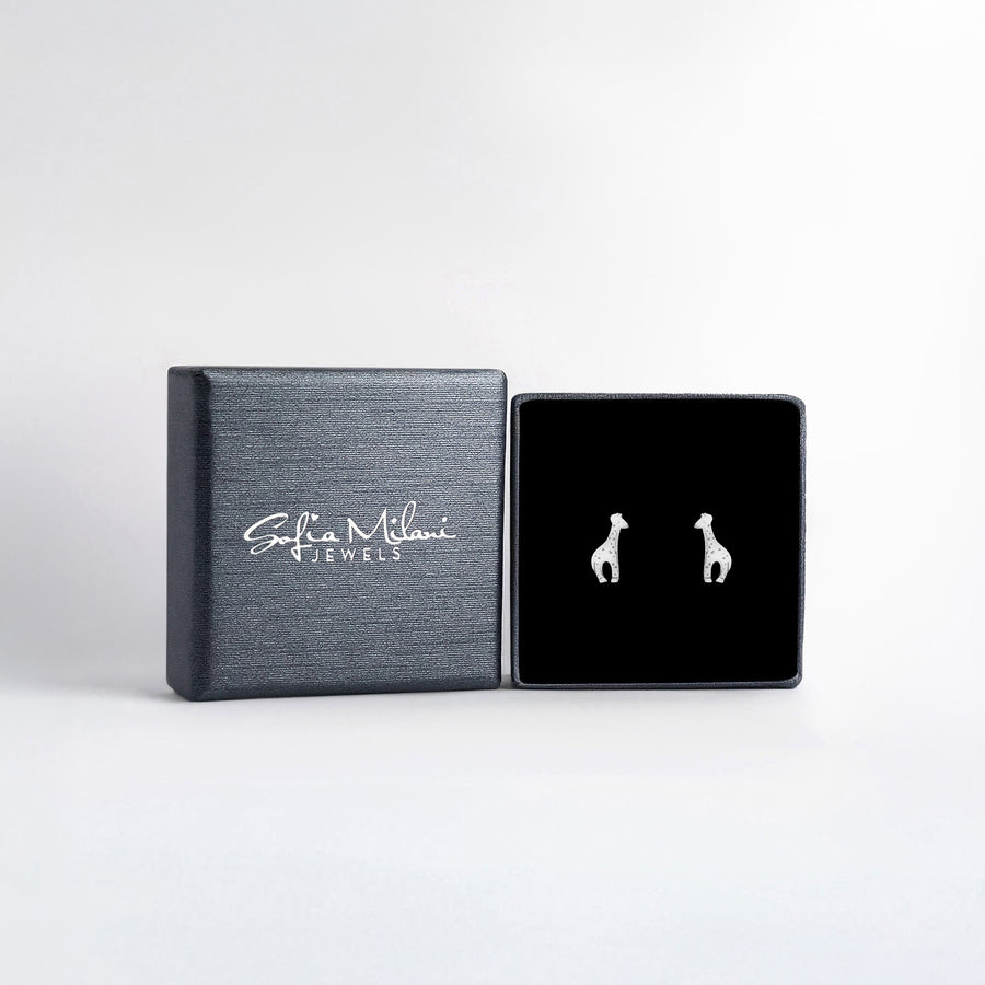 Giraffe Ohrstecker in 925 Silber