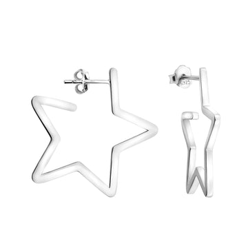 Stern Ohrstecker in 925 Silber