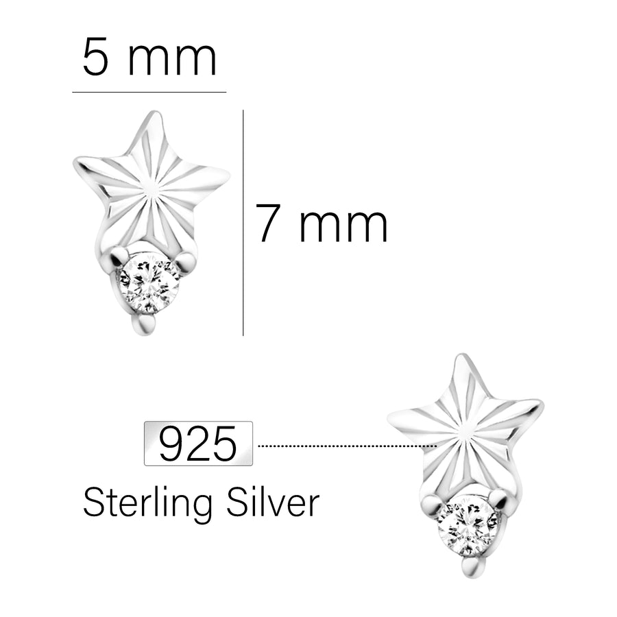 Stern Ohrstecker in 925 Silber