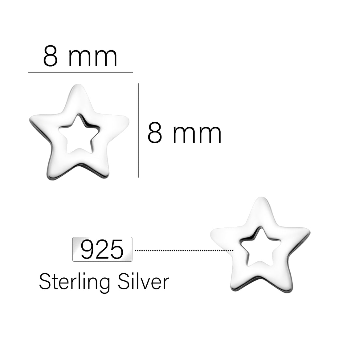 Stern Ohrstecker in 925 Silber