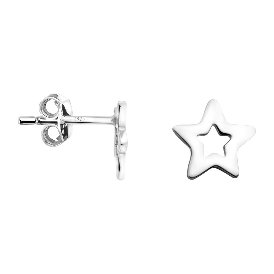 Stern Ohrstecker in 925 Silber