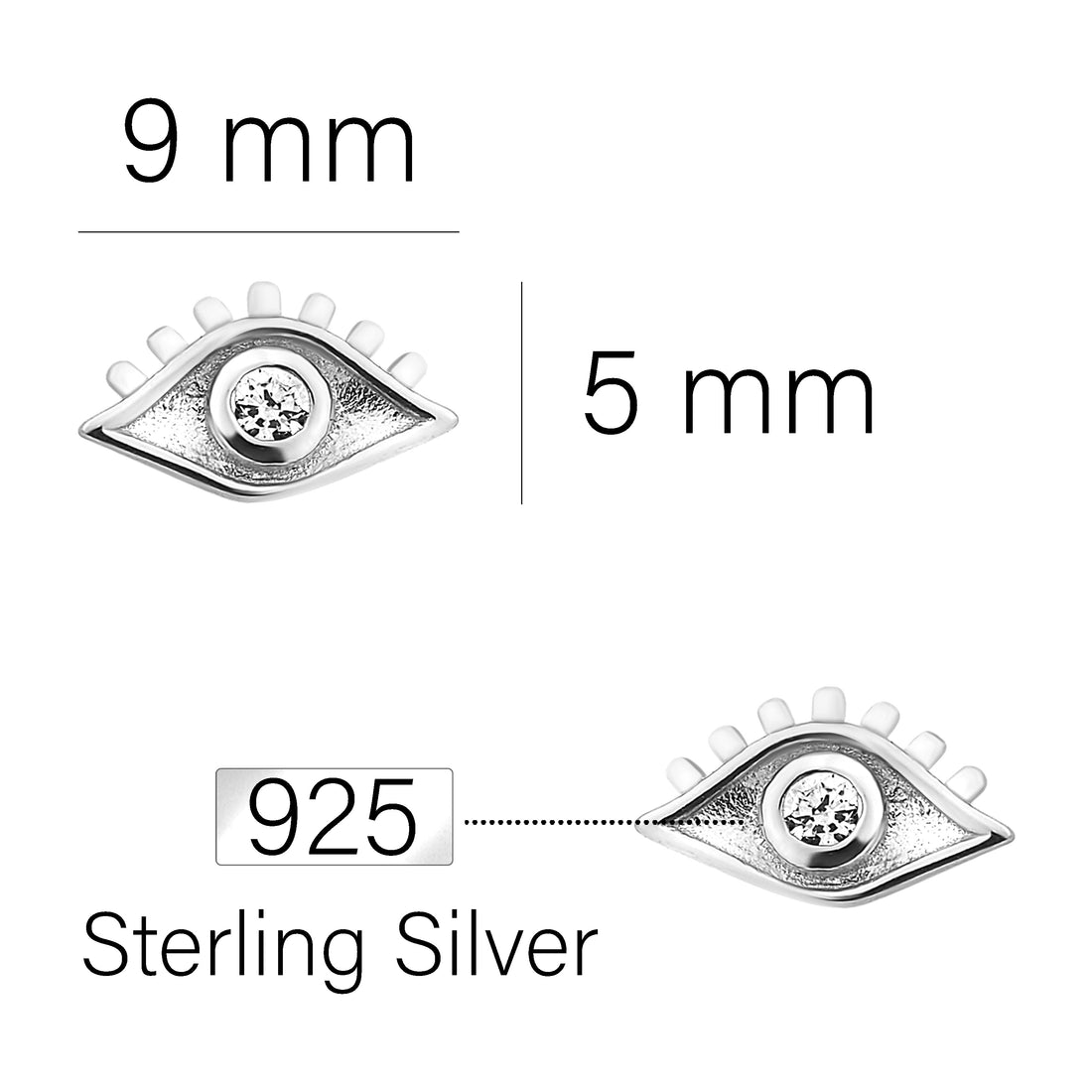 Auge Ohrstecker in 925 Silber
