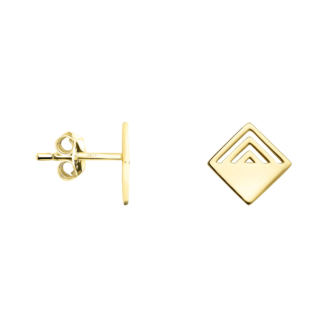 Quadrat Ohrstecker in 925 Silber