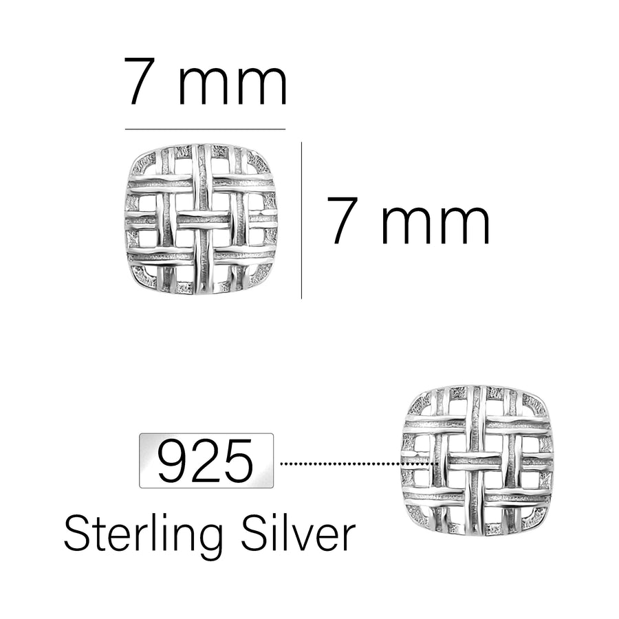 Gitter Ohrstecker in 925 Silber