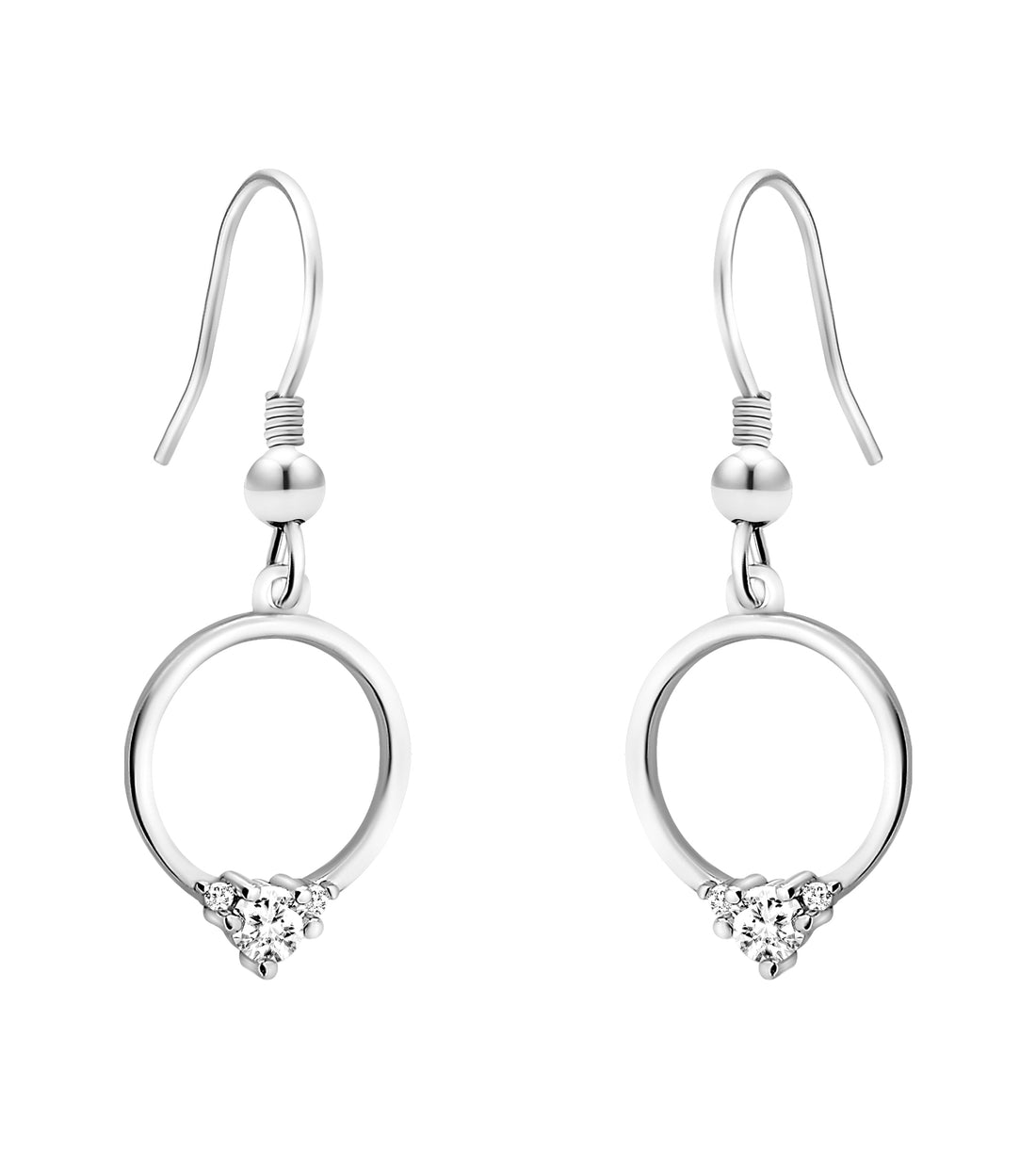 Kreis Ohrhänger in 925 Silber