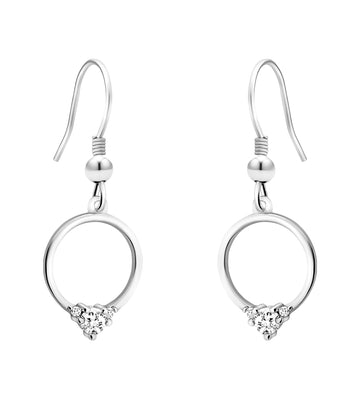 Kreis Ohrhänger in 925 Silber