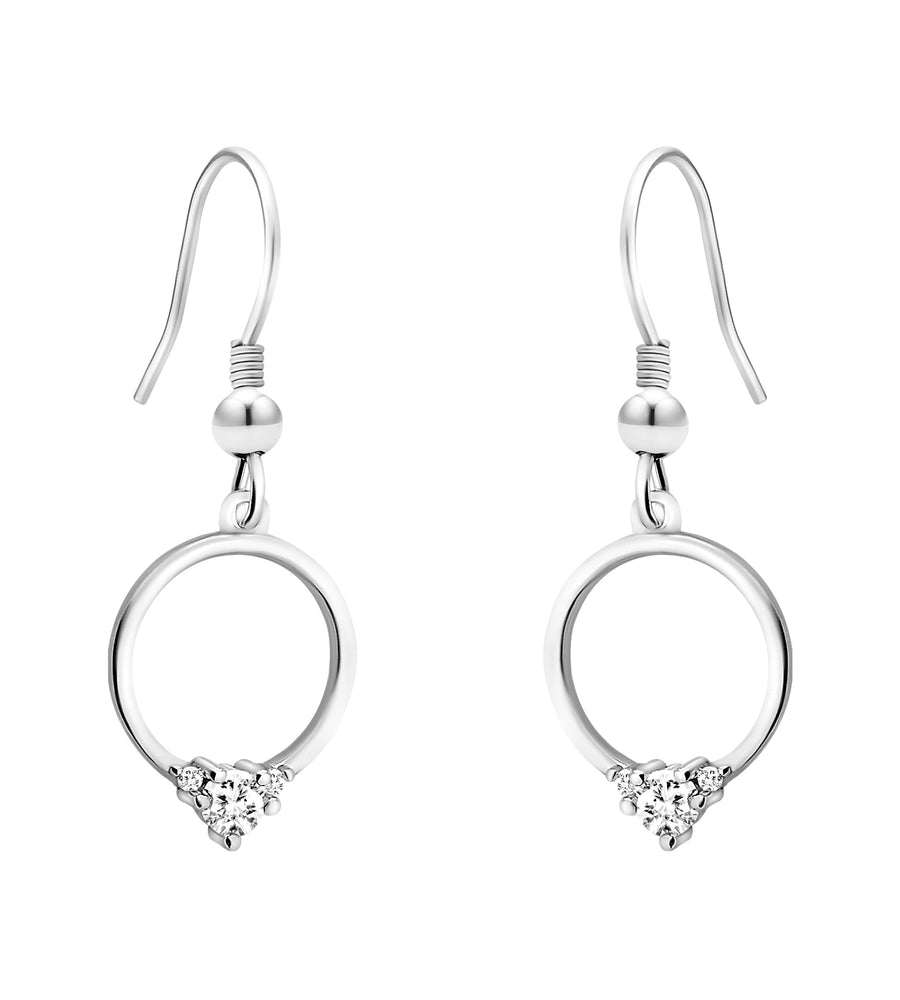 Kreis Ohrhänger in 925 Silber