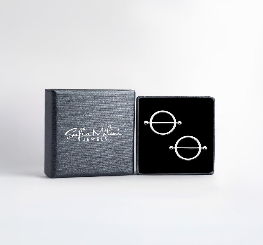 Kreis Ohrstecker in 925 Silber