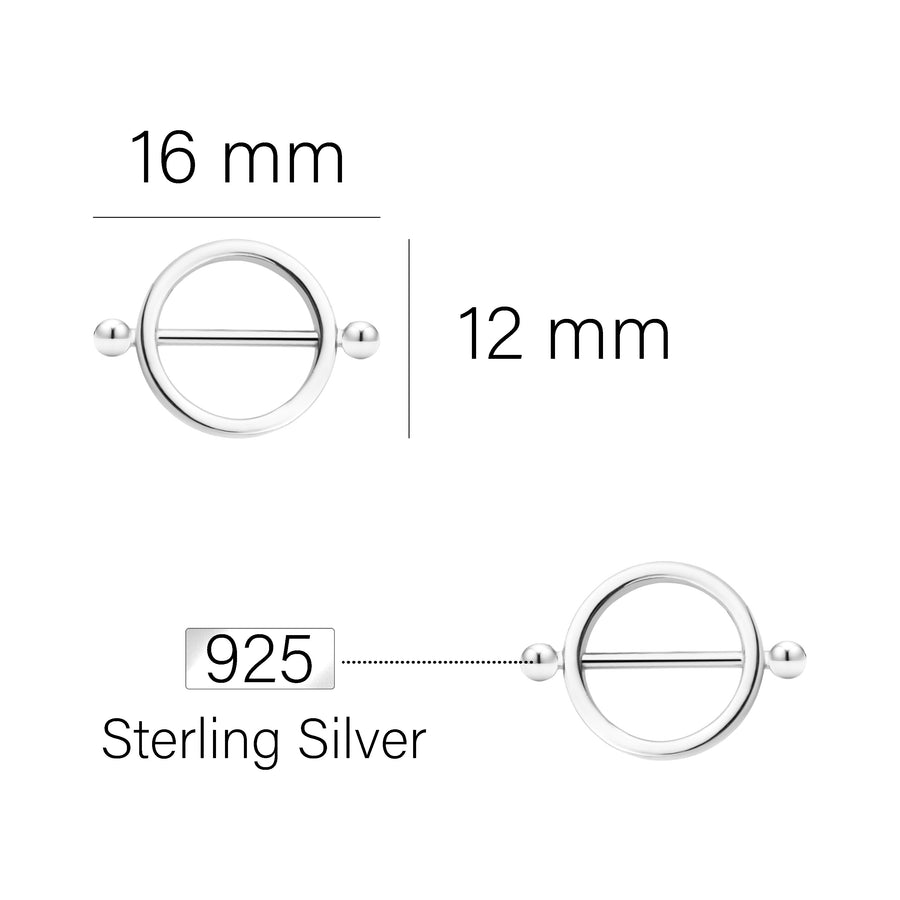 Kreis Ohrstecker in 925 Silber