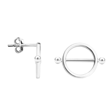 Kreis Ohrstecker in 925 Silber
