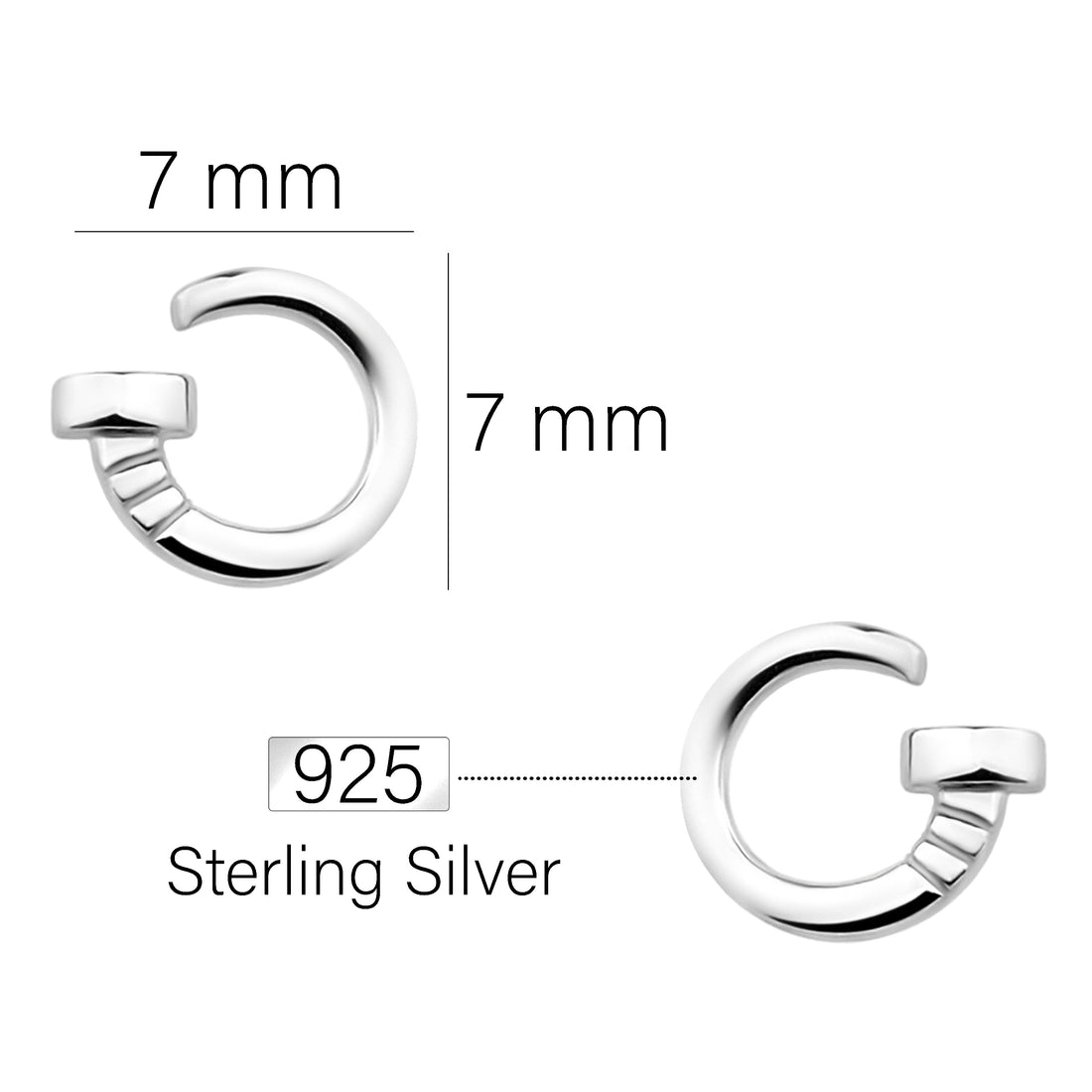 Kreis Ohrstecker in 925 Silber