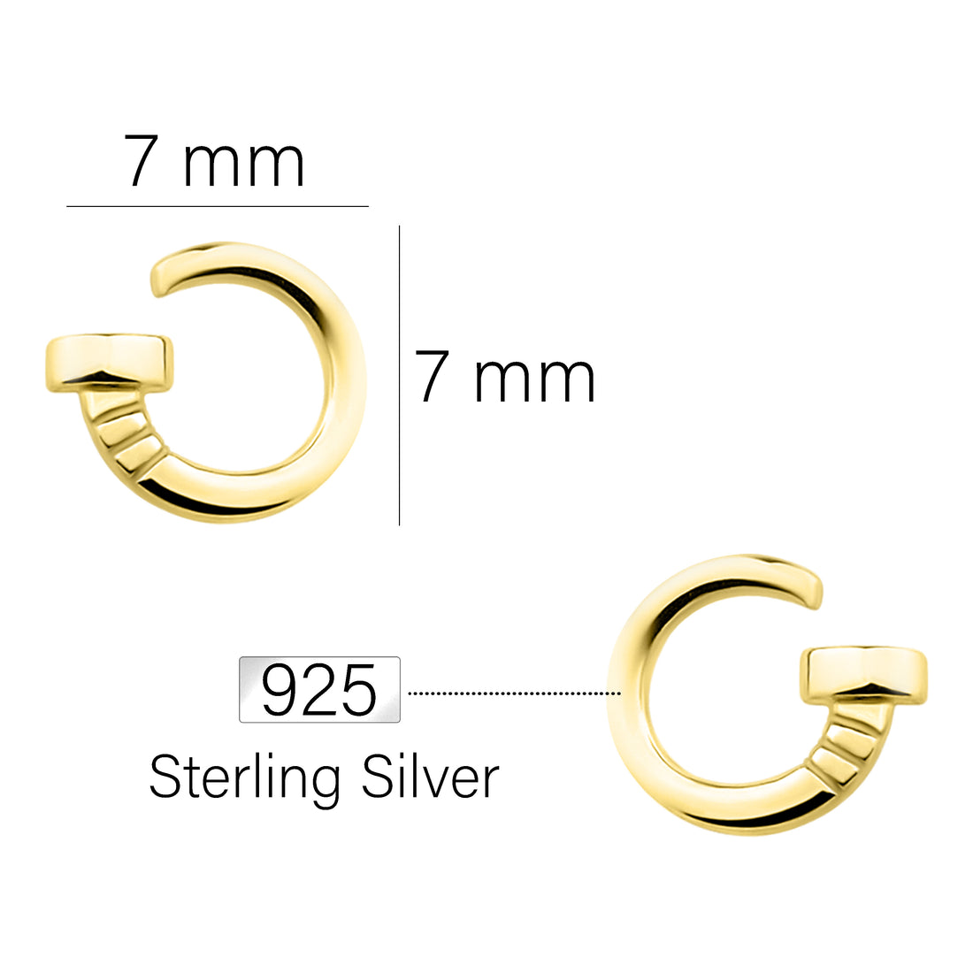 Kreis Ohrstecker in 925 Silber
