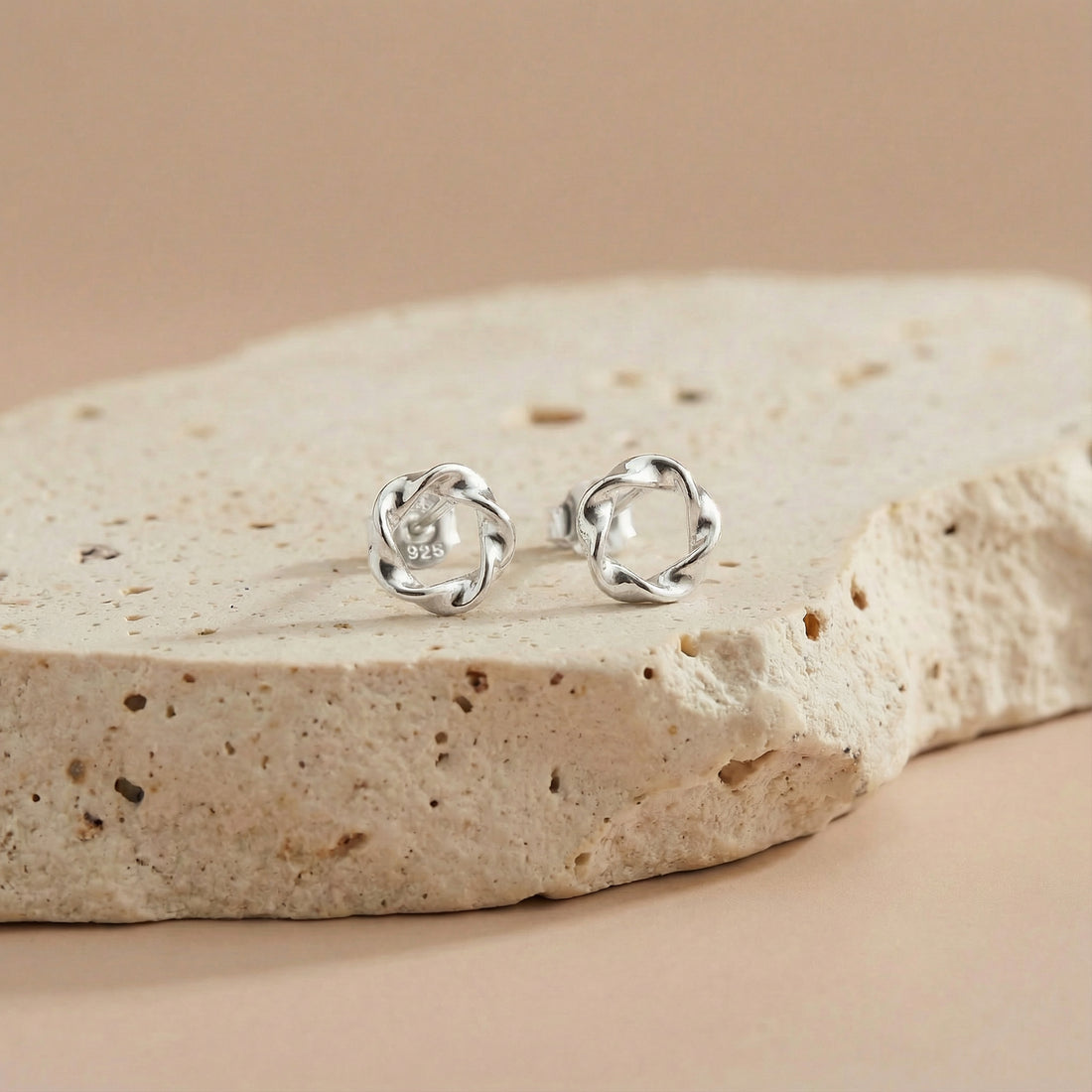 Kreis Ohrstecker in 925 Silber