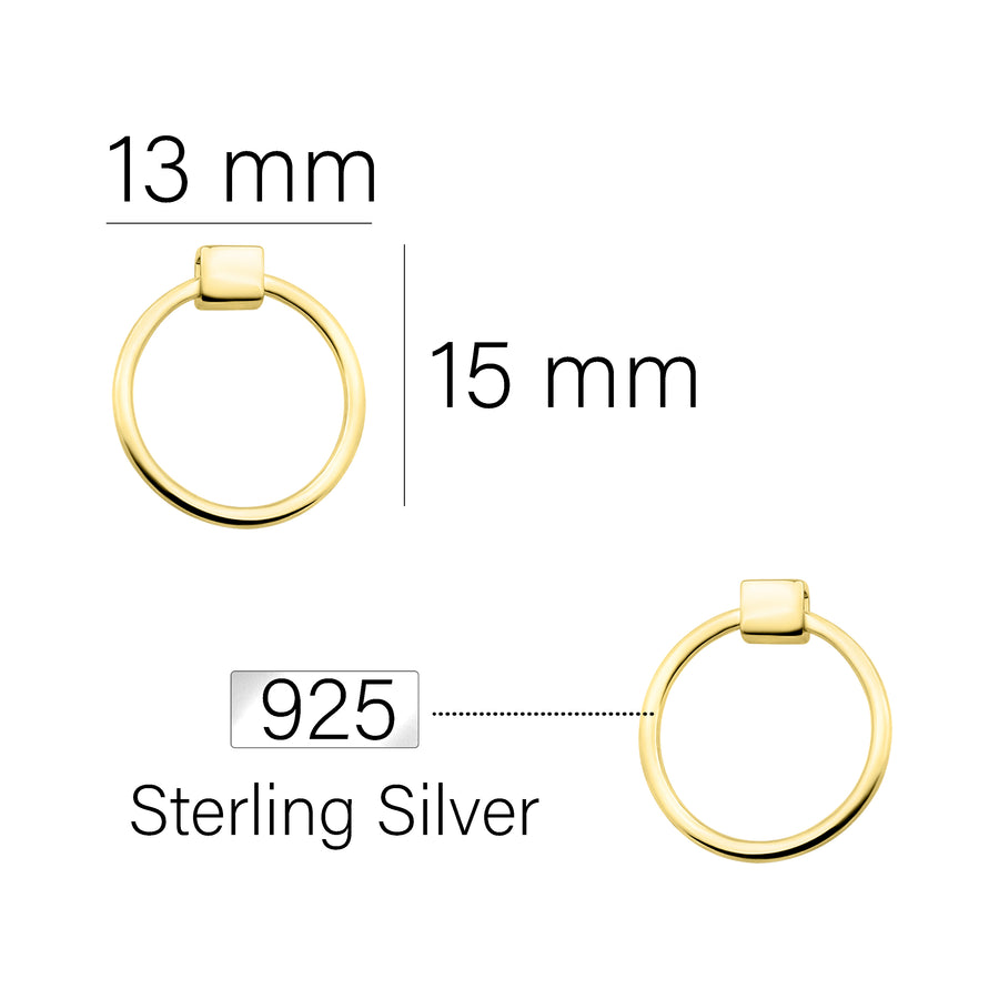 Kreis Ohrstecker in 925 Silber
