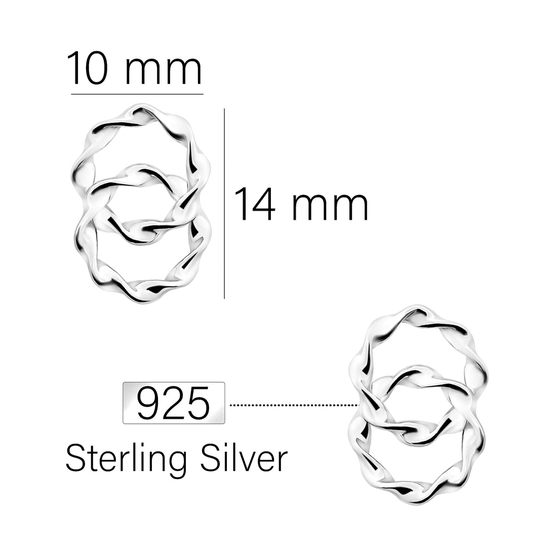 Kreis Ohrstecker in 925 Silber