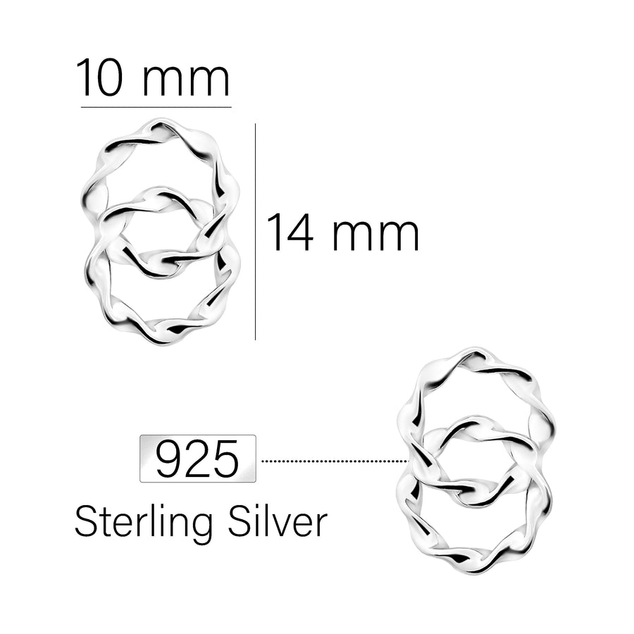 Kreis Ohrstecker in 925 Silber