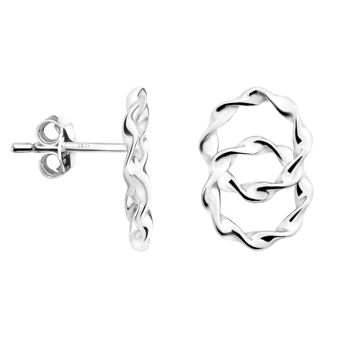 Kreis Ohrstecker in 925 Silber