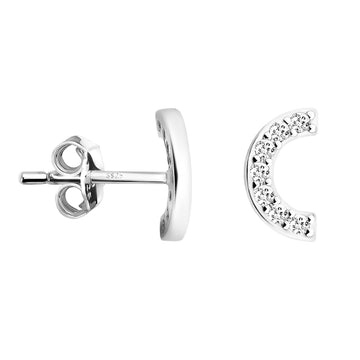 Halbkreis Ohrstecker in 925 Silber