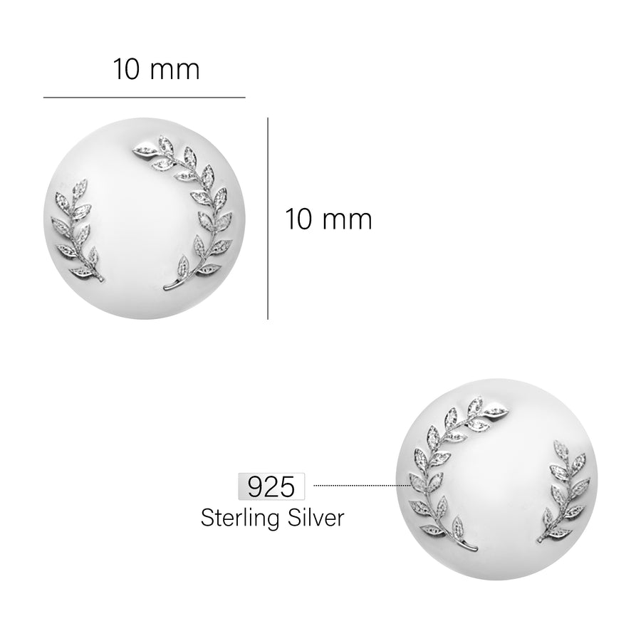 Blatt Ohrstecker in 925 Silber