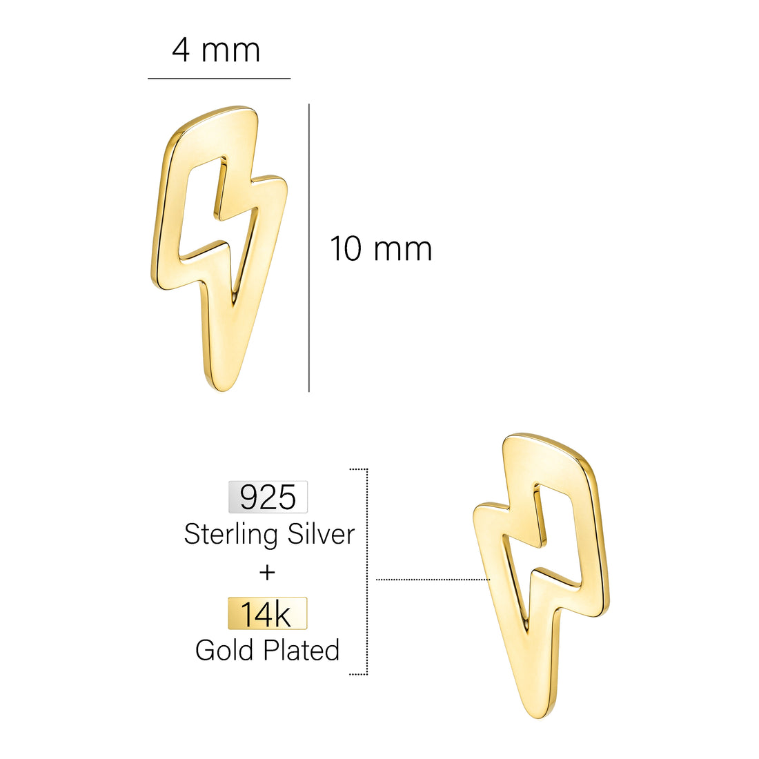 Blitz Ohrstecker in 925 Silber