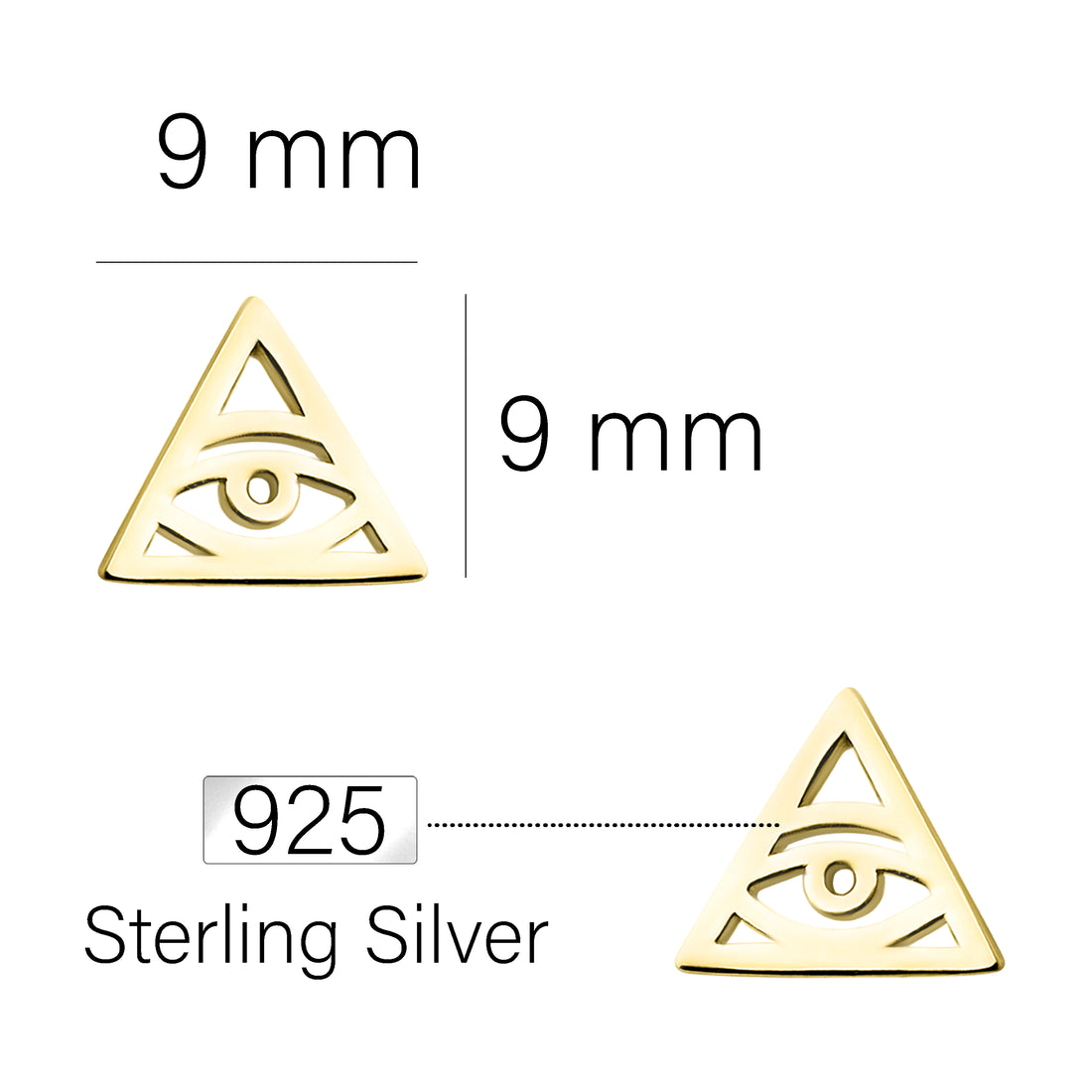 Dreieck Ohrstecker in 925 Silber