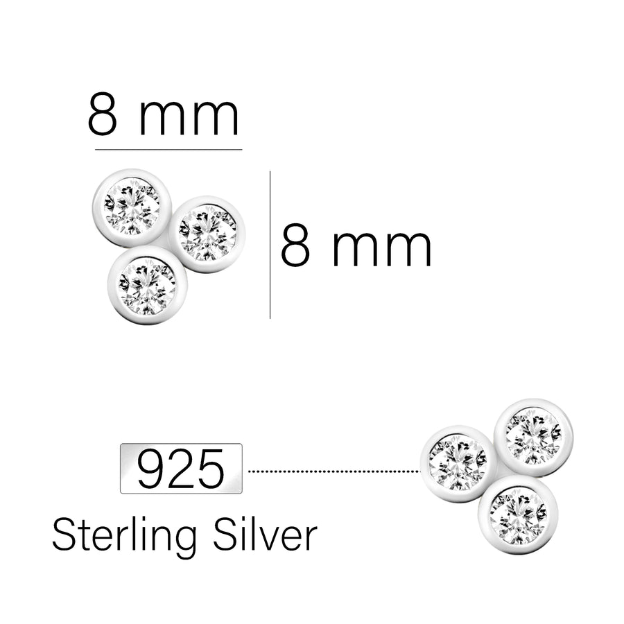 Kreis Ohrstecker in 925 Silber
