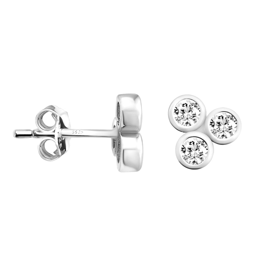 Kreis Ohrstecker in 925 Silber
