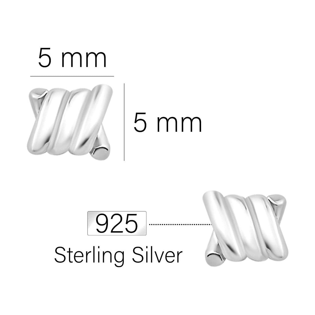 Knoten Ohrstecker in 925 Silber