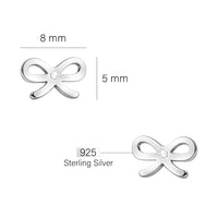 Schleife Ohrstecker in 925 Silber