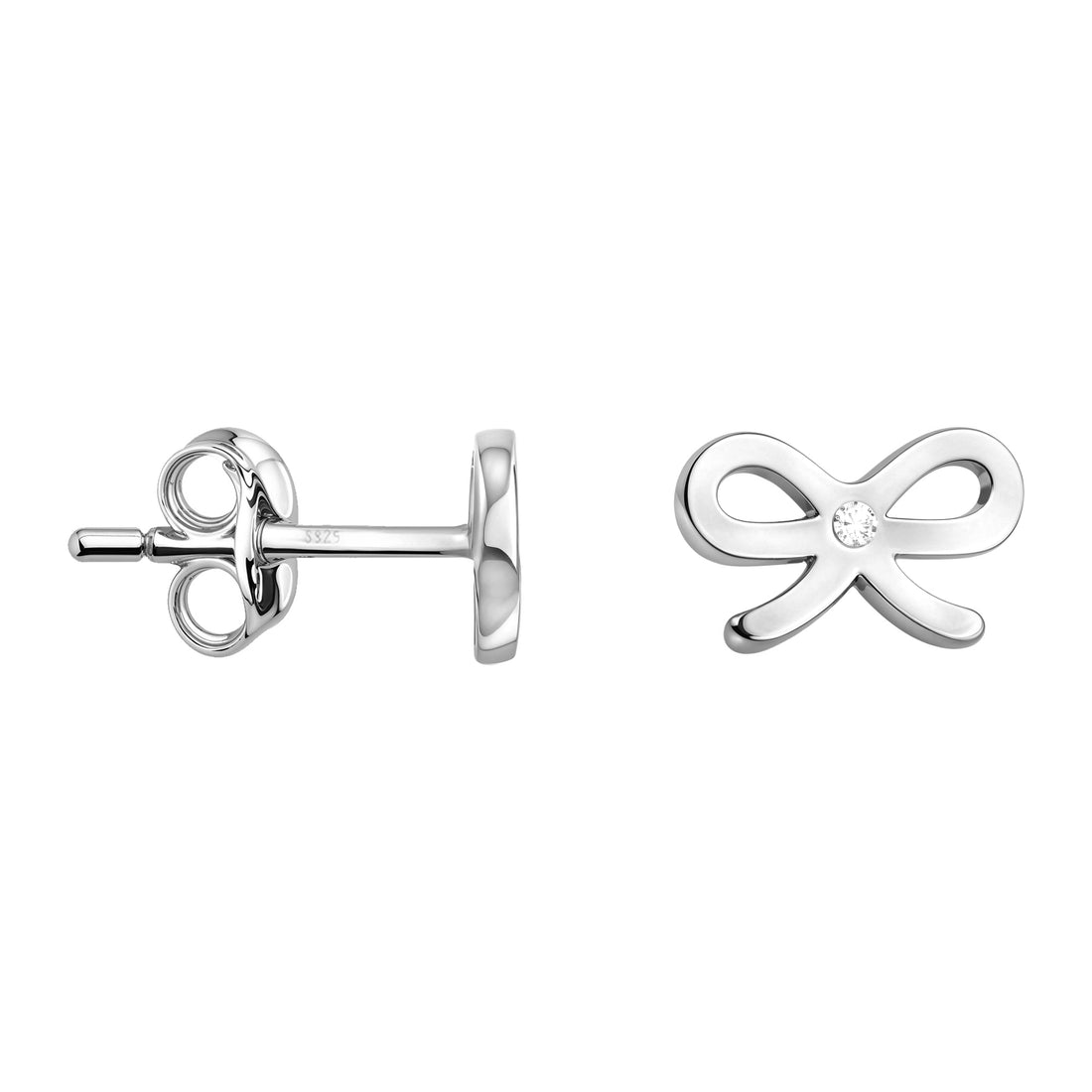 Schleife Ohrstecker in 925 Silber