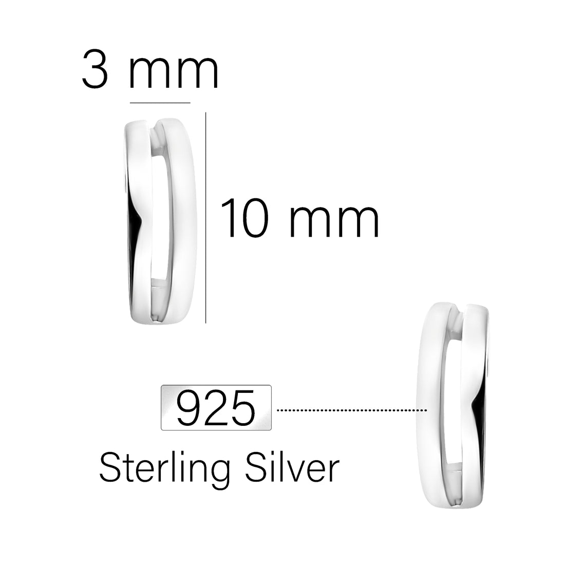 Doppel Creolen in 925 Silber