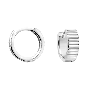 Geriffelt Creolen in 925 Silber