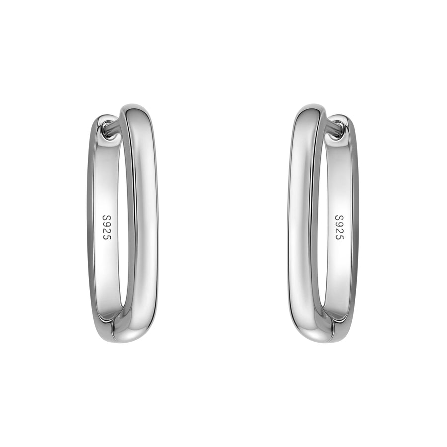 Oval Creolen in 925 Silber