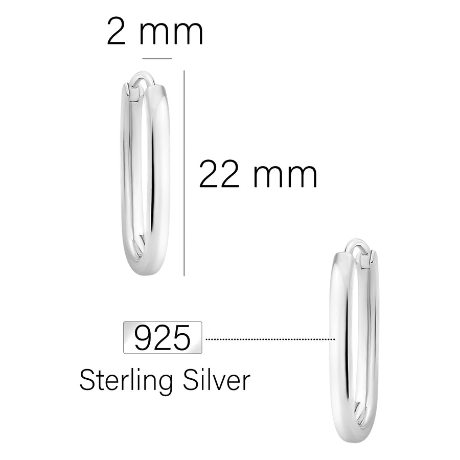 Oval Creolen in 925 Silber